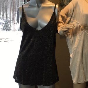 J Lo Tank Top. Black with Gold Sparkle. NWOT